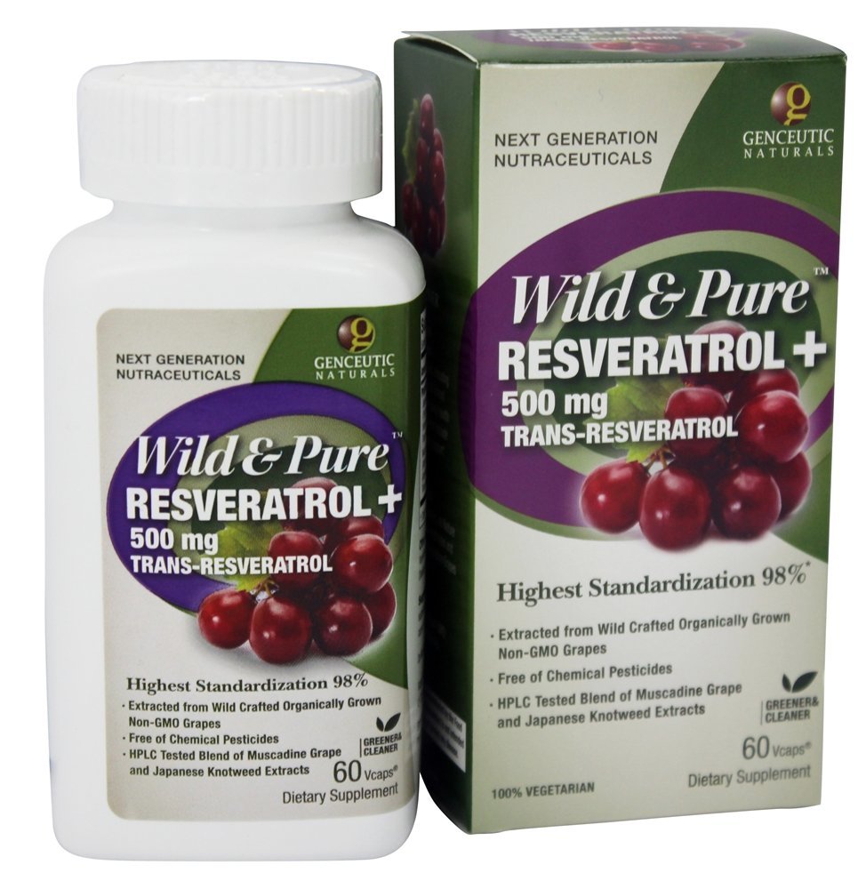 Comprar Wild & Pure Resveratrol 500 mg. (Trans) - Cápsulas vegetarianas 60 Genceutic Naturals