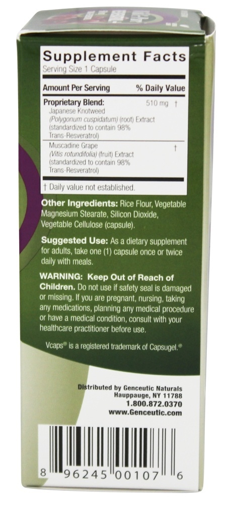 Comprar Wild & Pure Resveratrol 500 mg. (Trans) - Cápsulas vegetarianas 60 Genceutic Naturals - Imagem 2