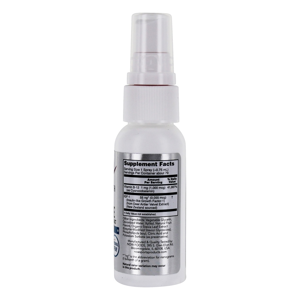 Comprar AGORA ostenta o pulverizador extremo de Liposomal do extrato de veludo do chifre dos cervos dos esportes IGF-1 - 2 fl. oz. NOW Foods - Imagem 2