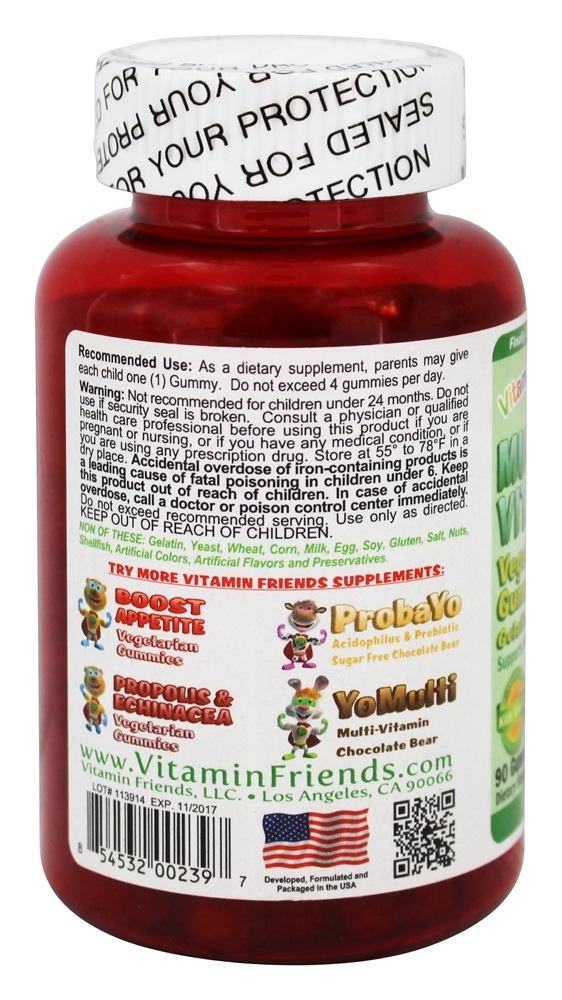 Comprar Multivitamínico Vegetariano Sem Gelatina Sabor Uva - 90 Gummies Vitamin Friends - Imagem 3