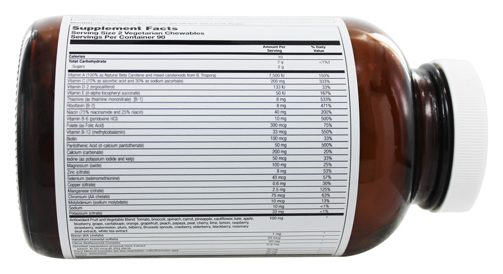 Comprar Sabor de Vitamina Mineral Ferro-Livre Mastigável - 180 Mastigáveis Pioneer - Imagem 3