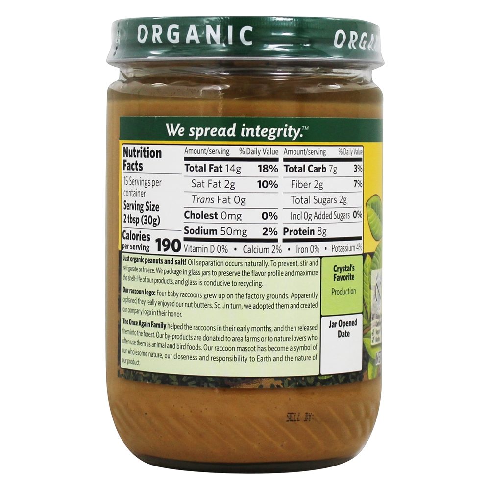 Comprar Orgânico Amendoim Manteiga Crocante - 16 oz. Once Again - Imagem 3