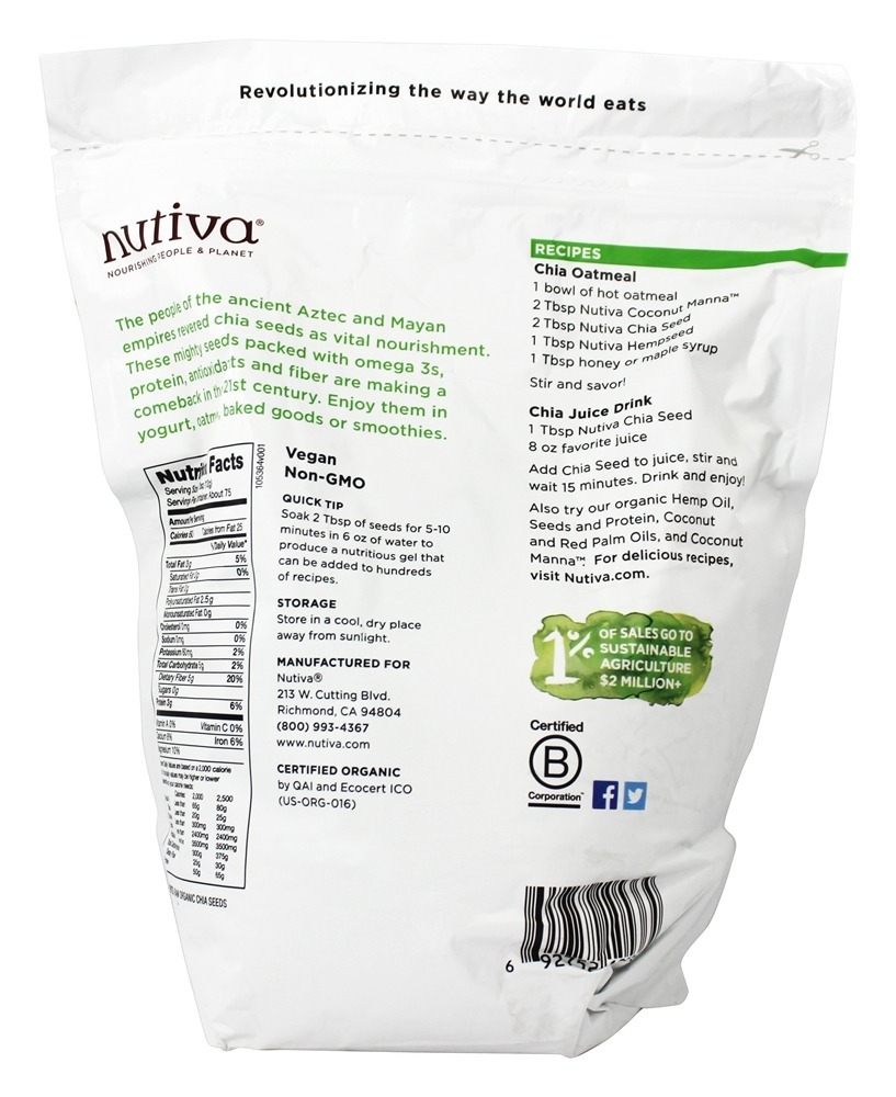 Comprar Semente de Chia Orgânica - 32 oz. Nutiva - Imagem 2