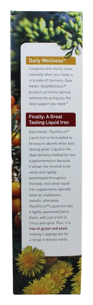 Comprar Ferro líquido PlantForce - 8.5 fl. oz. Gaia Herbs - Imagem 4
