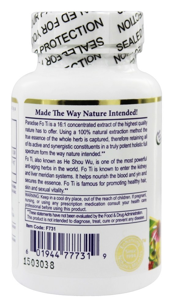 Comprar Fo Ti - Cápsulas vegetarianas 60 Paradise Herbs - Imagem 3