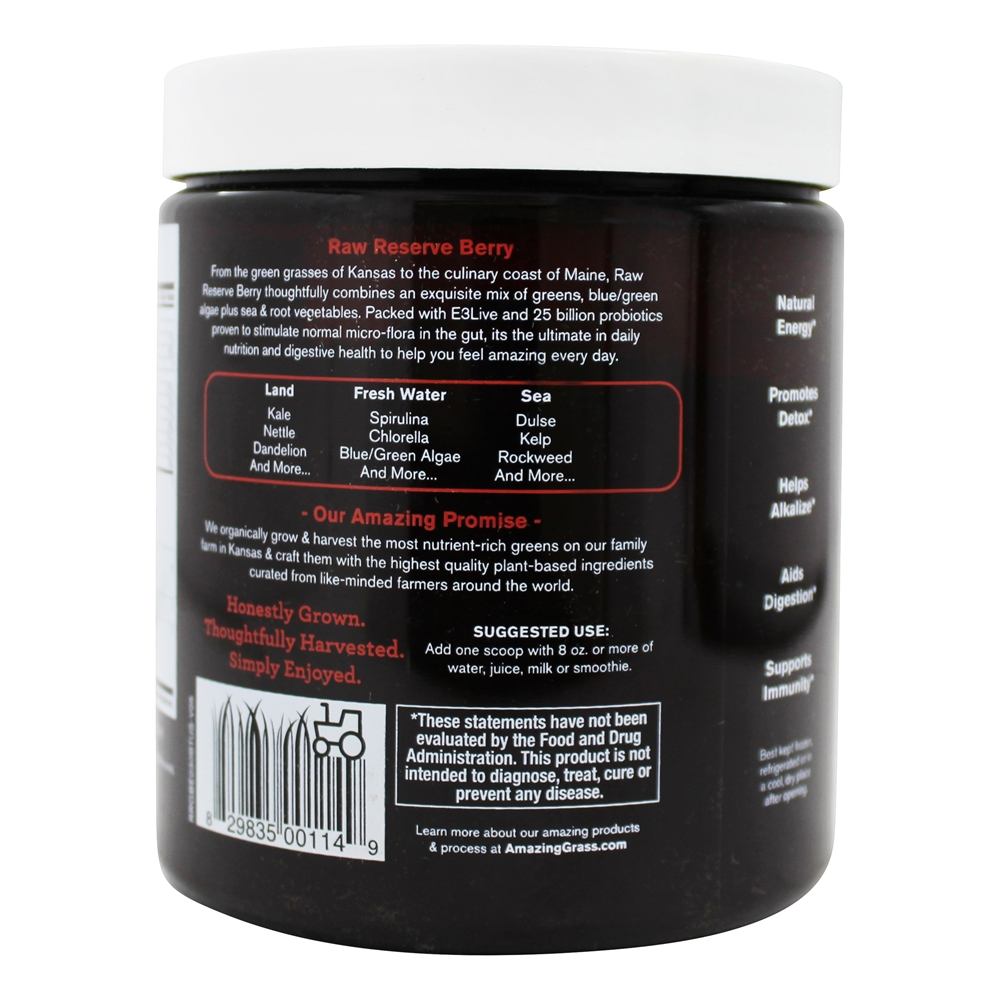 Comprar Reserva crua Organic Superfood verde 30 Servings Berry - 8.5 oz. Amazing Grass - Imagem 3