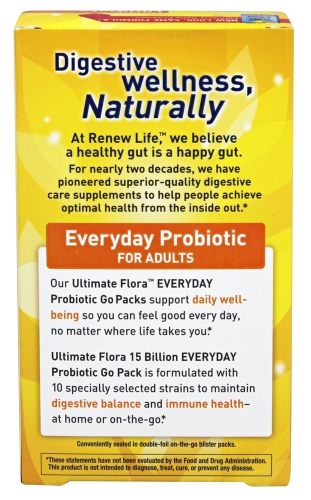 Comprar Final Flora Cotidiano Probiotic Para Adultos Ir Empacotar 15 Bilhões de UFC - Cápsulas 60 Renew Life - Imagem 3