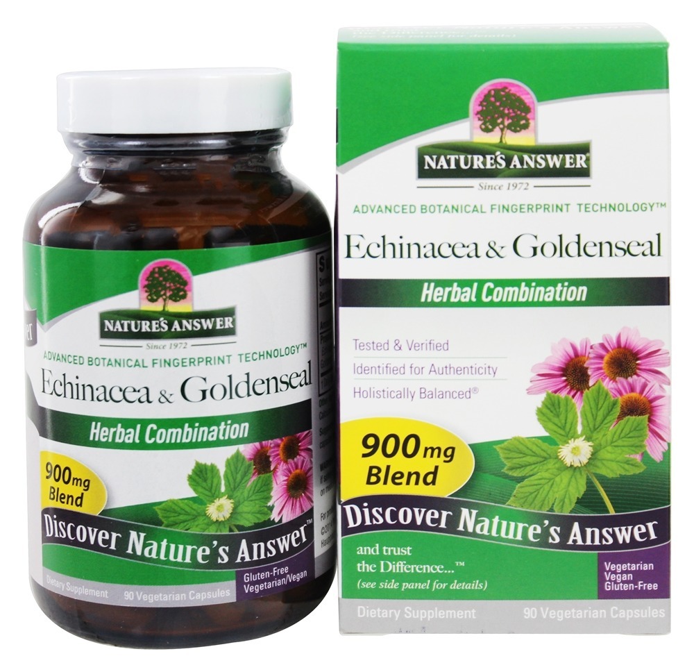 Comprar Echinacea Erva e Raiz & Goldenseal Raiz De ervas Misturar - Cápsulas vegetarianas 90 Nature's Answer