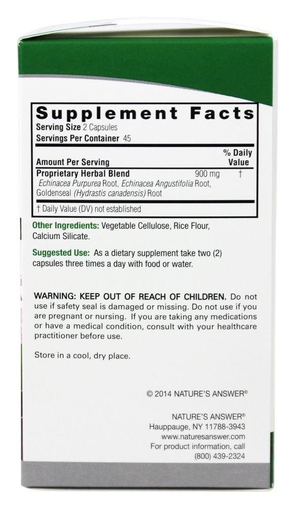 Comprar Echinacea Erva e Raiz & Goldenseal Raiz De ervas Misturar - Cápsulas vegetarianas 90 Nature's Answer - Imagem 2