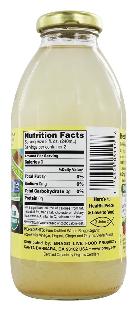 Comprar Vinagre de cidra de maçã orgânica toda a bebida natural Ginger Spice - 16 fl. oz. Bragg - Imagem 2