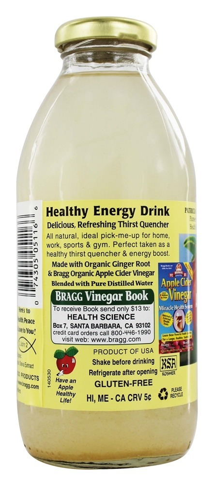Comprar Vinagre de cidra de maçã orgânica toda a bebida natural Ginger Spice - 16 fl. oz. Bragg - Imagem 3