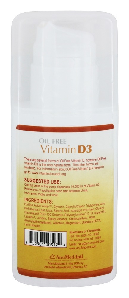 Comprar Vitamina D3 Creme Sem Óleo 10000 IU - 3 fl. oz. AnuMed - Imagem 2
