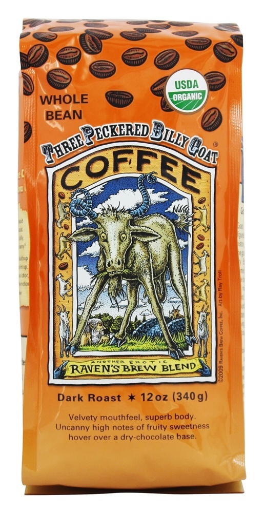 Comprar Três Pica-pau Cassetete Cabra Orgânico Inteiro Feijão Café - 12 oz. Raven's Brew Coffee