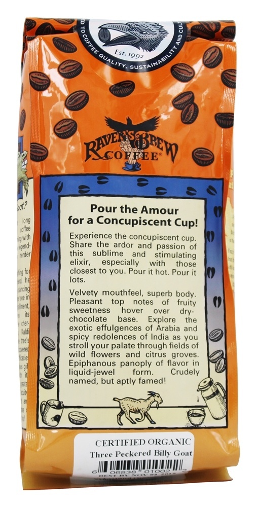 Comprar Três Pica-pau Cassetete Cabra Orgânico Inteiro Feijão Café - 12 oz. Raven's Brew Coffee - Imagem 2