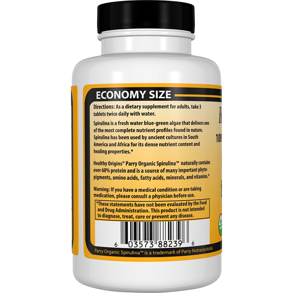 Comprar Spirulina Orgânica Não Transgênica 500 mg. - 720 Tablet (s) Healthy Origins - Imagem 3