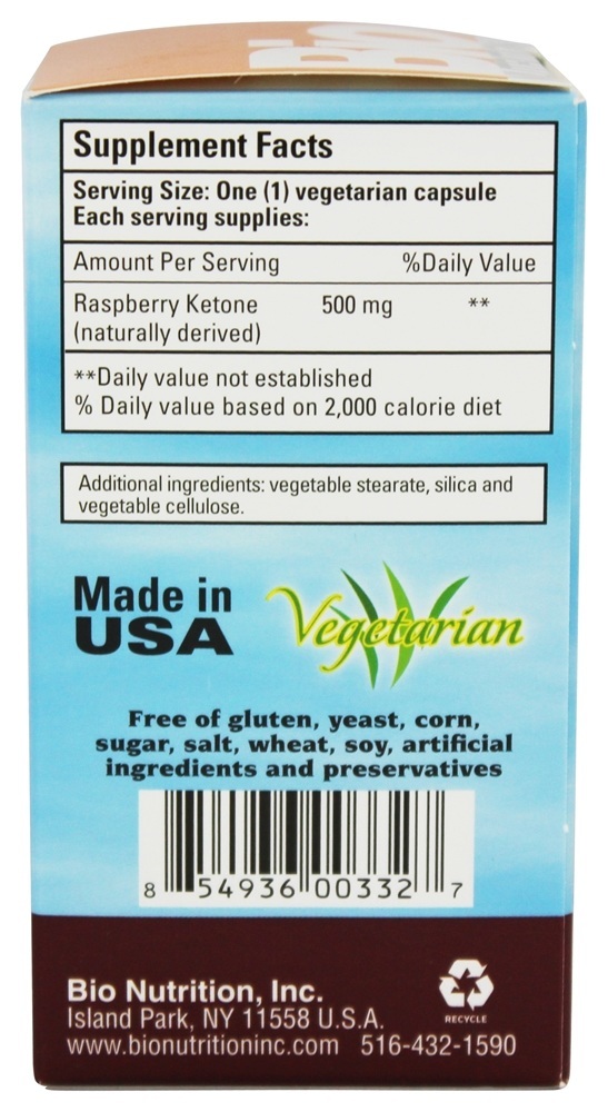 Comprar 100 % Natural de framboesa cetona 500 mg. - Cápsulas vegetarianas 60 Bio Nutrition - Imagem 2