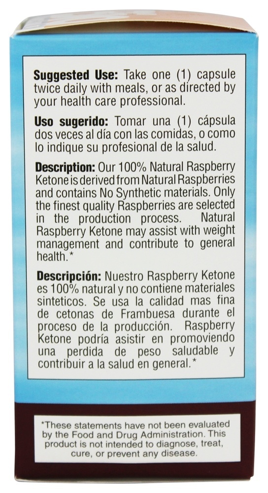 Comprar 100 % Natural de framboesa cetona 500 mg. - Cápsulas vegetarianas 60 Bio Nutrition - Imagem 3