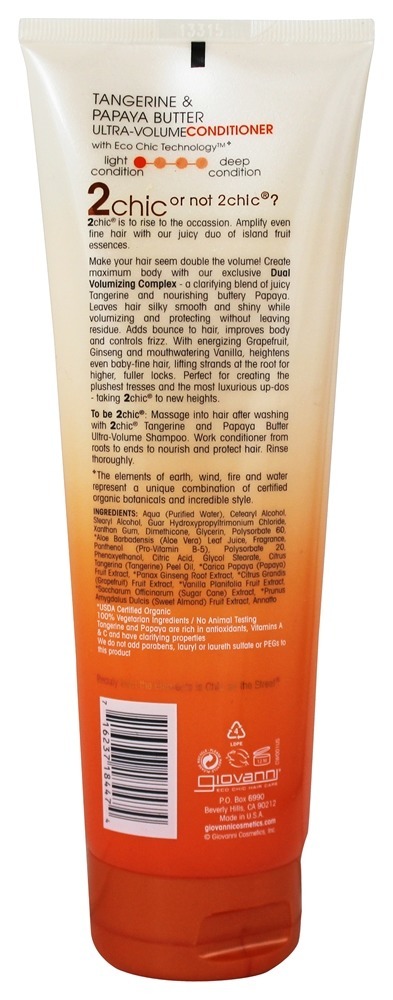 Comprar 2Chic Tangerine & Condicionador Ultra-Volume Manteiga De Papaia - 8.5 fl. oz. Giovanni - Imagem 2