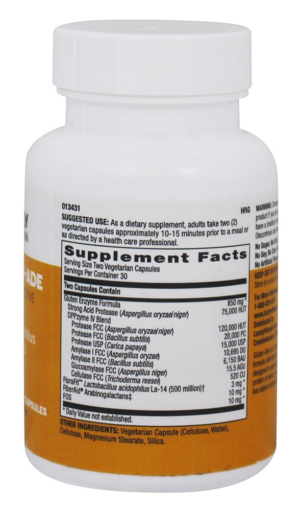 Comprar Enzimas Digestivas de Glúten-Ade com Acidófilos e Prebióticos - Cápsulas vegetarianas 60 LuckyVitamin - Imagem 2