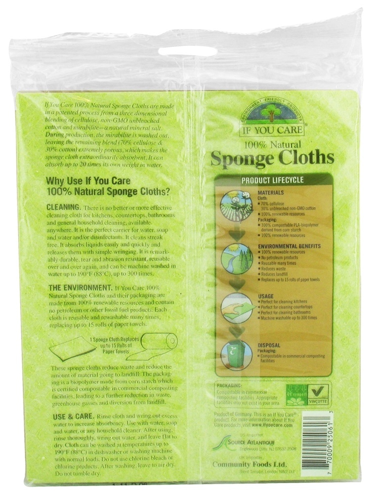 Comprar 100 % Panos de Esponja Natural - 5 Tecido (s) If You Care - Imagem 2