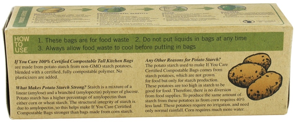 Comprar Sacos de cozinha altos compostáveis certificados - 12 Malas If You Care - Imagem 2