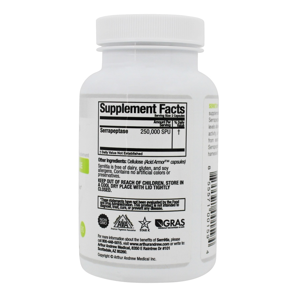 Comprar Serretia Serrapeptase Pure - Cápsulas 90 Arthur Andrew Medical - Imagem 2