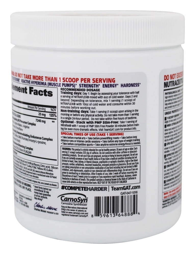 Comprar Hiperemia por Nitraflex e Pó de Melhoramento de Testosterona 30 Porções de Maçã Verde - 10.6 oz. GAT - Imagem 3