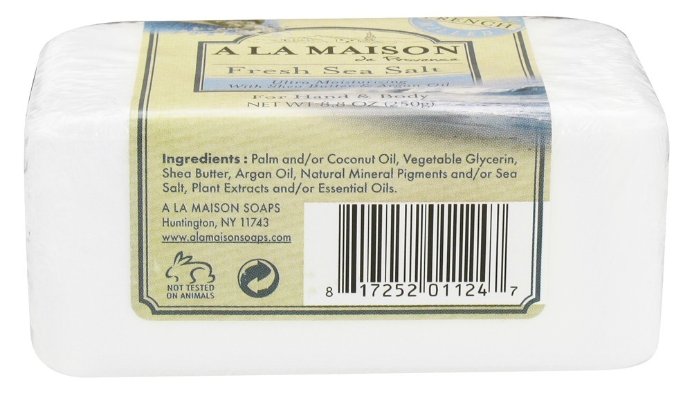 Comprar Tradicional Francês Moído Bar Sabão Fresco Mar Sal - 8.8 oz. A La Maison - Imagem 2