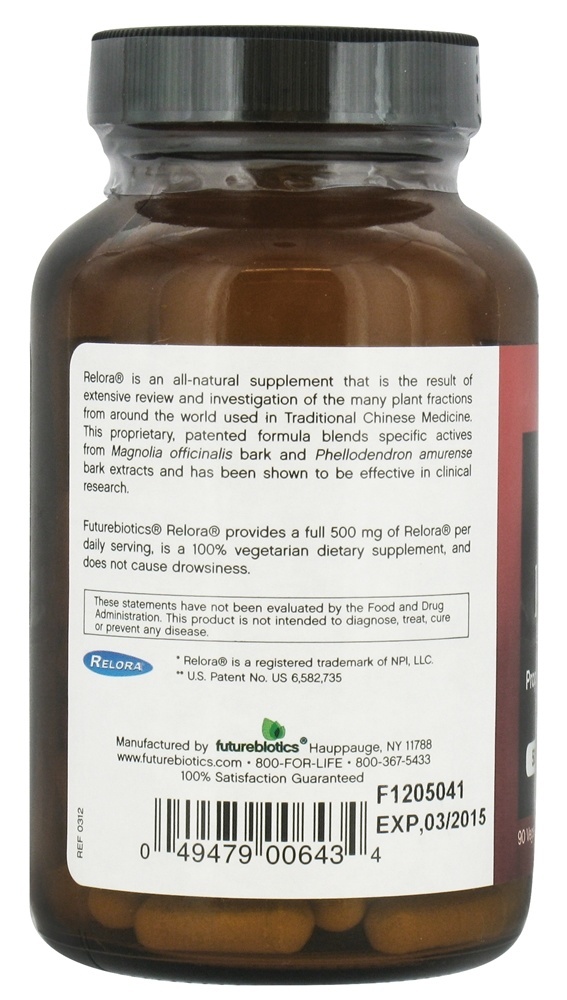 Comprar Relora 500 mg. - Cápsulas vegetarianas 90 Futurebiotics - Imagem 3