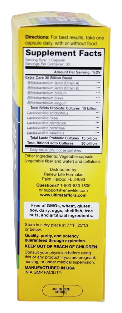 Comprar Ultimate Flora Probiótico Cuidado Extra 30 Bilhões de UFC - 30 Cápsulas Vegetarianas Anteriormente RTS Extra Strength Renew Life - Imagem 2