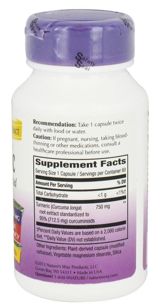 Comprar Extrato Premium Padronizado de Cúrcuma 750 mg. - Cápsulas vegetarianas 60 Nature's Way - Imagem 2