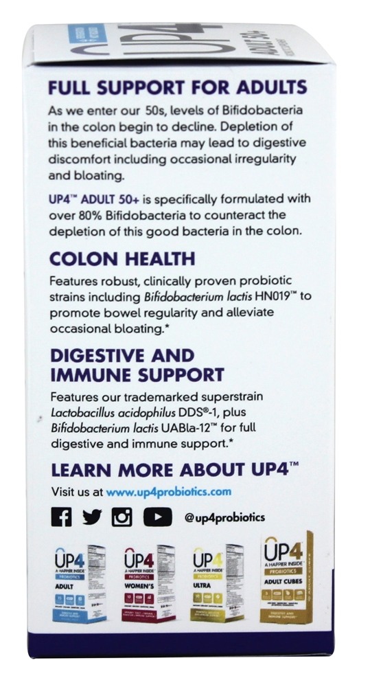Comprar Um Mais feliz Dentro Probiotic Adulto 50+ 25 Bilhões de UFC - Cápsulas vegetarianas 60 UP4 - Imagem 4
