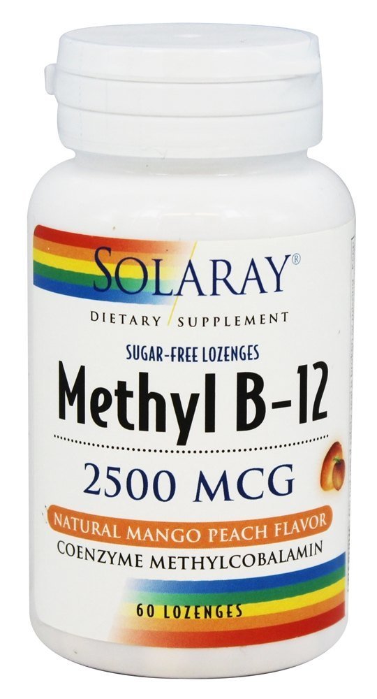 Comprar Sabor de Pêssego de Manga Natural de Metil B12 2500 mcg. - 60 Pastilhas Solaray