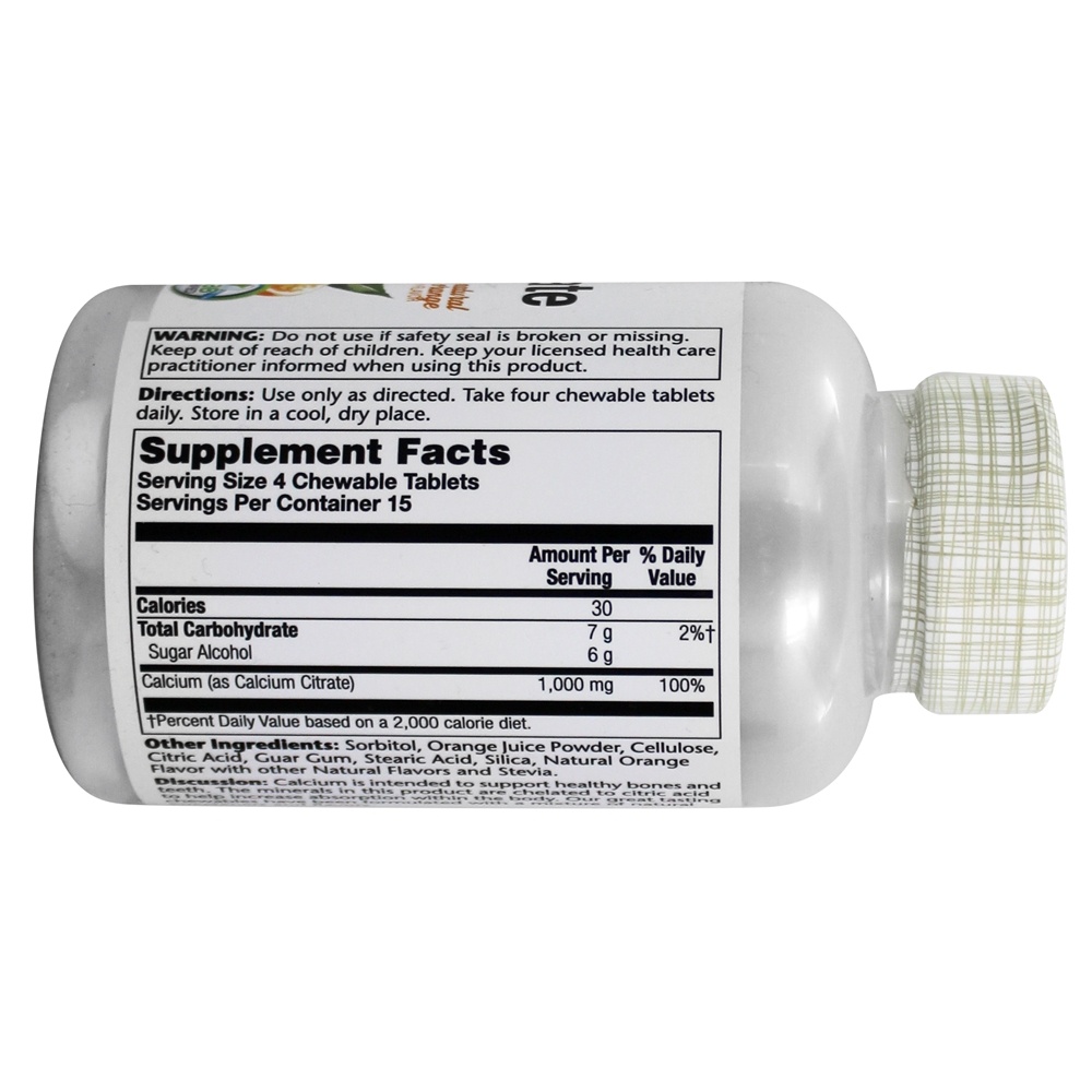 Comprar Citrato de Cálcio Sabor Laranja Natural Mastigável 1000 mg. - 60 Mastigáveis Solaray - Imagem 2