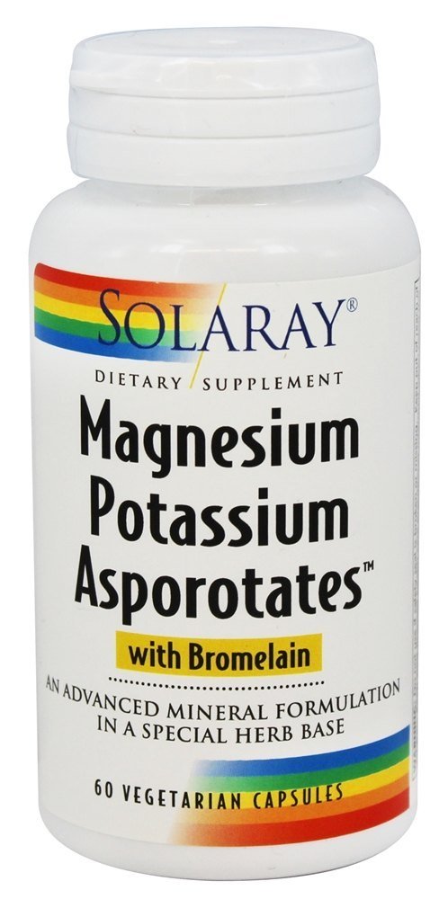 Comprar Asporotato de potássio e magnésio com bromelaína - Cápsulas vegetarianas 60 Solaray