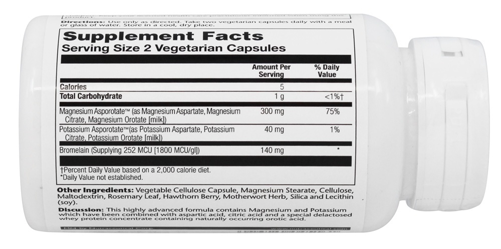 Comprar Asporotato de potássio e magnésio com bromelaína - Cápsulas vegetarianas 60 Solaray - Imagem 2