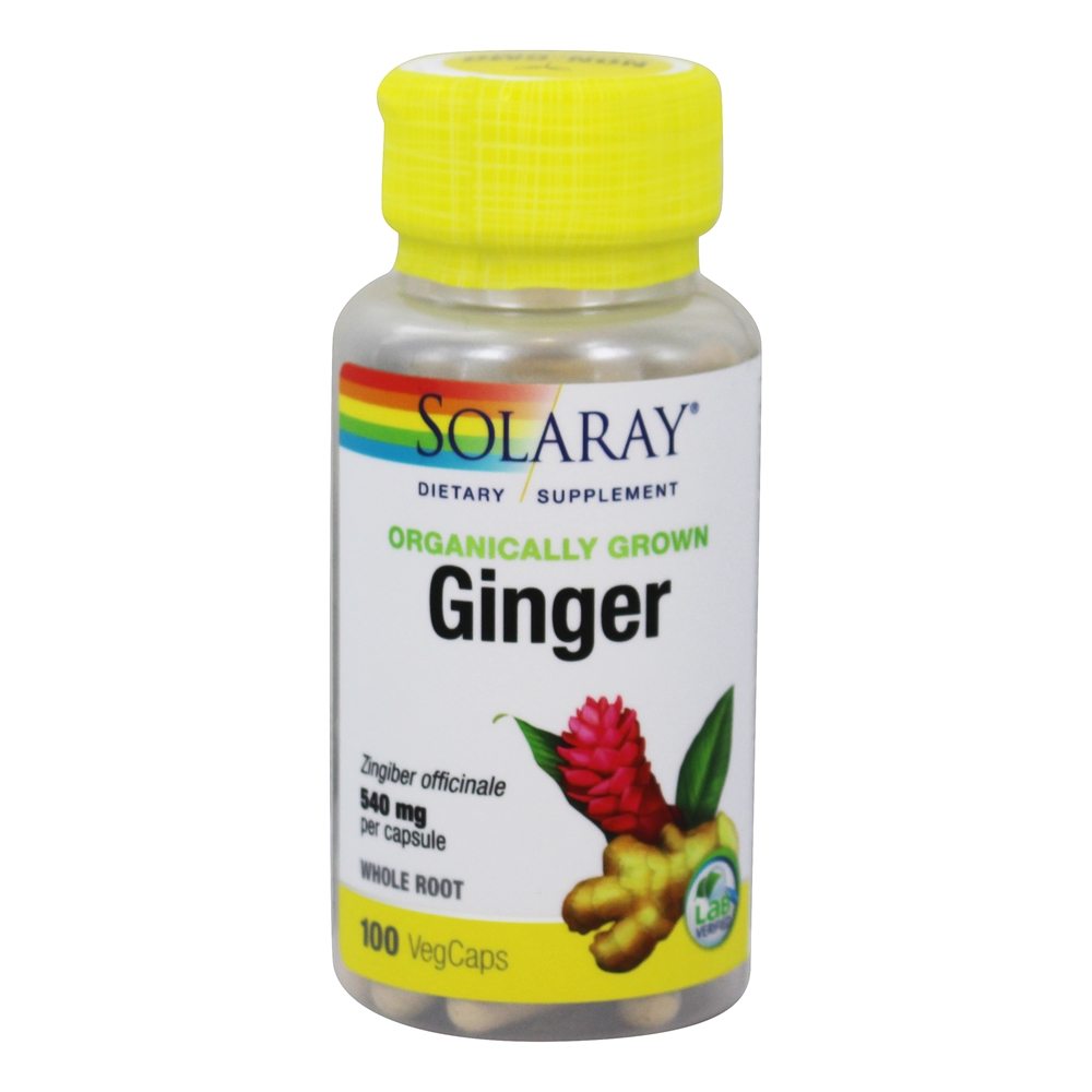 Comprar Raiz de gengibre cultivada organicamente 540 mg. - Cápsulas vegetarianas 100 Solaray