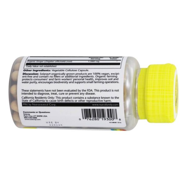 Comprar Raiz de gengibre cultivada organicamente 540 mg. - Cápsulas vegetarianas 100 Solaray - Imagem 4
