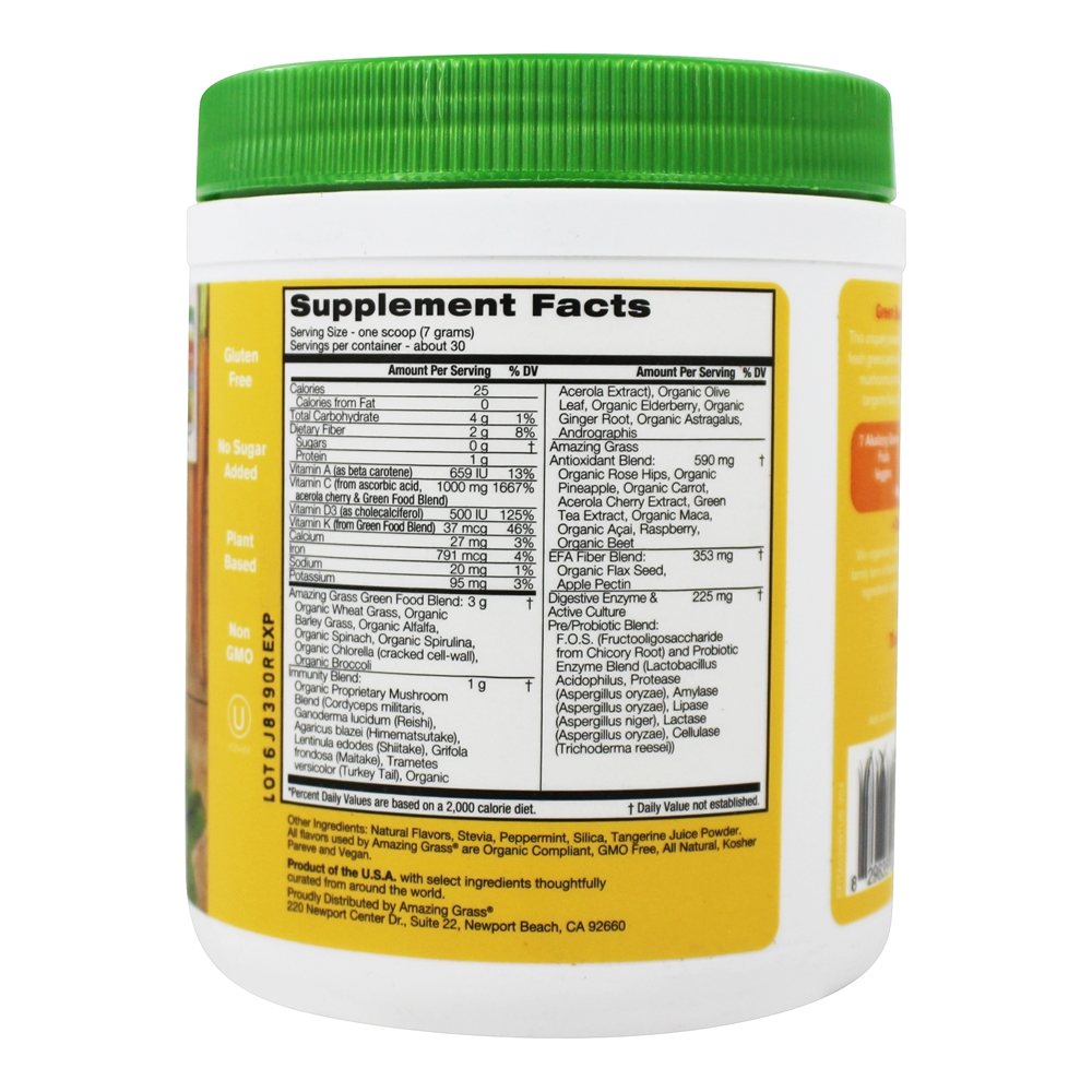 Comprar Verde SuperAlimentos Imunidade Defesa Bebida Em Pó Tangerina - 7.4 oz. Amazing Grass - Imagem 2