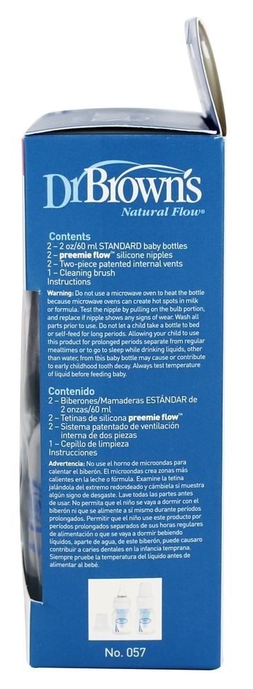 Comprar Garrafas de Fluxo Preemie Padrão de Vazão Natural 0m + 2 Pacote - 2 oz. Dr. Brown's - Imagem 2