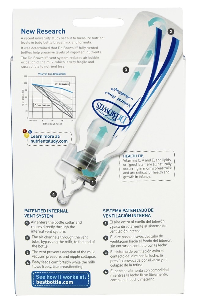Comprar Garrafas de Fluxo Preemie Padrão de Vazão Natural 0m + 2 Pacote - 2 oz. Dr. Brown's - Imagem 3