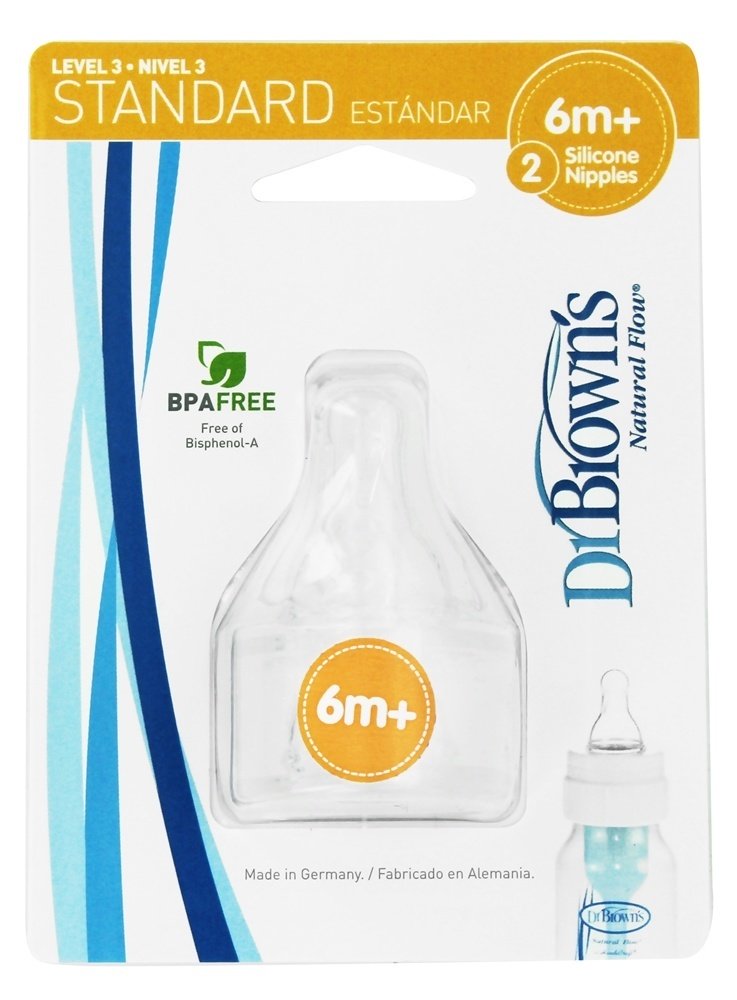 Comprar Natural Flow Standard Level 3 Mamilos de Silicone 6m + - Pacote 2 Dr. Brown's