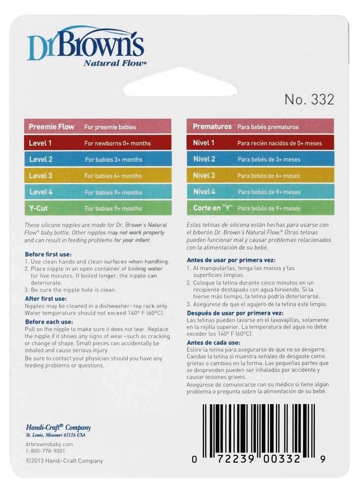 Comprar Natural Flow Standard Level 3 Mamilos de Silicone 6m + - Pacote 2 Dr. Brown's - Imagem 2