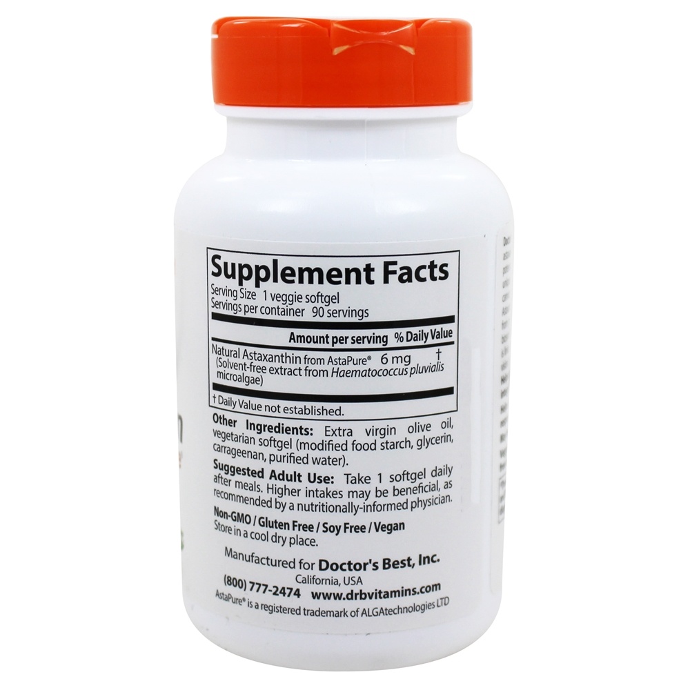 Comprar Astaxantina Com AstaPure12 6 mg. - 90 Softgels Doctor's Best - Imagem 2