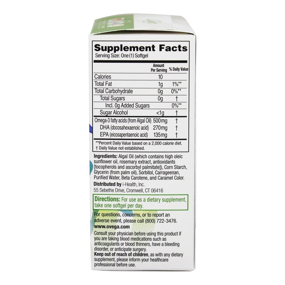Comprar Omega-3 DHA + EPA 500 mg. - 30 Cápsulas Vegetarianas Ovega-3 - Imagem 2