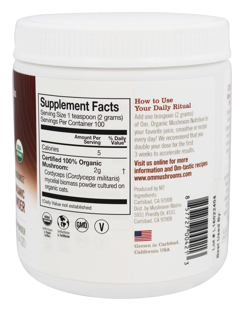 Comprar Cogumelo Cordyceps Orgânico em Pó - 7.14 oz. Matriz de Cogumelo Anteriormente Om - Imagem 2