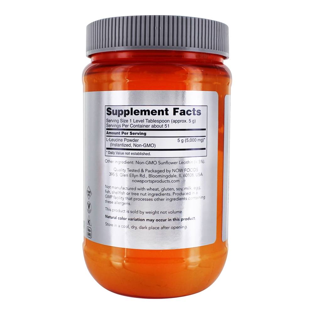Comprar NOW Sports L-Leucine Aminoácido em pó - 9 oz. NOW Foods - Imagem 2