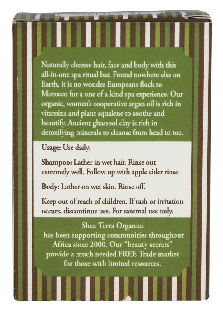 Comprar Shampoo e Spa Sabonete Ritual Argan & Gassool - 4 oz. Shea Terra Organics - Imagem 3