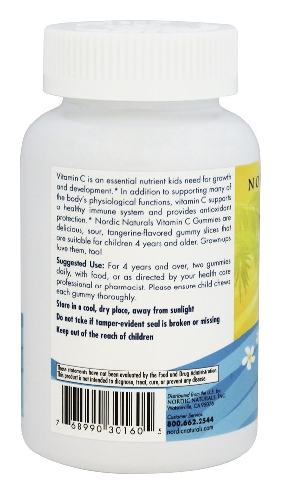 Comprar Vitamina C Gomoso Azedo Tangerina 250 mg. - 60 Gummies Nordic Naturals - Imagem 3