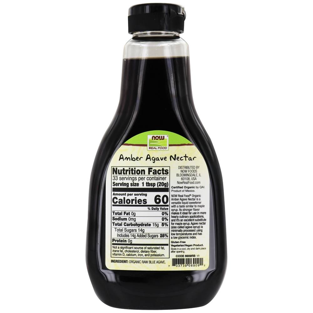 Comprar NOW Real Food Agave Orgânico Néctar Âmbar - 23.28 oz. NOW Foods - Imagem 2